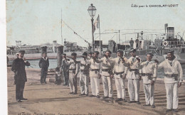 XXX Nw-(83) TOULON - MARINE FRANCAISE - EXERCICES AU REVOLVER AU PETIT RANG - CARTE PUBLICITAIRE CHOCOLAT LOUIT - Manoeuvres