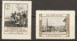 Autriche 1913 - Petit Lot De 2 Vignettes - Katholikentag Der Deutschen Oesterreichs - Linz - MNH - Erinofilia