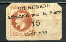 AW-13 France N° 26A Sur Fragment De Journal Oblitéré à 10% De La Cote.   A Saisir !!! - 1863-1870 Napoleon III With Laurels