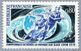 Timbre De 1971 Championnats De Monde De Patinage Sur Glace Lyon - Yvert & Tellier N° 1665 - Unused Stamps