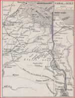 Carte Du Canal De Suez. Egypte. Larousse 1948. - Historical Documents