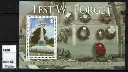 Isle Of Man - 2008 - MNH - History - Beendigung Des Ersten Weltkrieges - Lest We Forget - Klaproos - Poppy - Isle Of Man