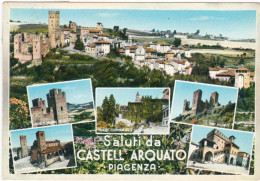 CASTELL' ARQUATO (PIACENZA) - CARTOLINA  -  SALUTI DA CASTELL' ARQUATO - VIAGGIATA PER MILANO - 1968 - Piacenza