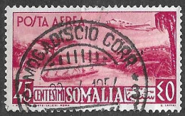 SOMALIA A.F.I.S. - 1950 - POSTA AEREA - CENT. 45 - USATO (YVERT AV 32 - MICHEL 256 - SS A 2) - Somalie (AFIS)