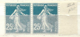 FRANCE N° 140 25C BLEU TYPE SEMEUSE LIGNEE TYPPE IIIA A PLAT NEUF SANS CHARNIERE - Neufs