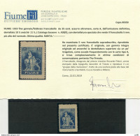 Fiume - Allegoria Cent. 25 N. A 38/I (carta A) Dentellato 10,1/2 - Emissioni Locali/autonome