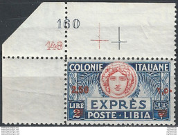 1933 Libia Exp L. 2,50 Su 2 L. Varietà MNH Sassone N. 13d - Andere & Zonder Classificatie