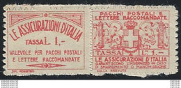 1926 Italia Assicurativi Lire 1 Rosso MNH Sassone N. 4 - Autres & Non Classés