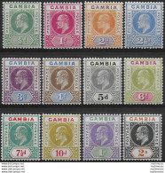 1904-06 Gambia Edoardo VII 12v. MH SG N. 57/68 - Sonstige & Ohne Zuordnung