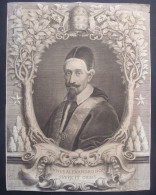 Pieter Van Schuppen - Portrait Du Pape Alexandre VII. D'après Pierre Mignard - Prints & Engravings