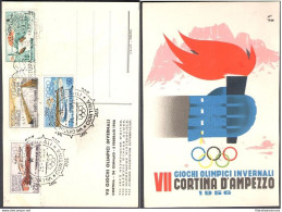 1956 Repubblica Cartolina Ufficiale VII Giochi Invernali Cortina E Serie N°793/ - FDC