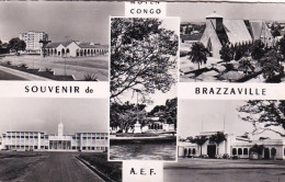 Congo - Souvenir De Brazzaville - A.E.F - 1958 - Le Lycée - Place De La Mairie - Les PTT - Frans-Kongo