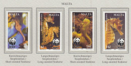 MALTA 2002 WWF Seahorses Mi 1207-1210 MNH(**) Fauna 649 - Vie Marine