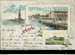 Ce576 Cartolina Un Saluto Da Livorno Gruss Inizio 900  Toscana - Livorno