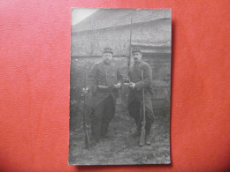 MILITARIA  - Carte Photo Dé La 14e Compagnie - VIZILLE A ALLEVARD ( 38 ) - Poilus - Guerre - Soldats - Officier - Guerre 1914-18