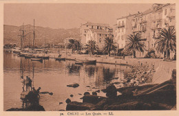 20   CALVI    Les Quais   TB  PLAN  Années 40.     RARE - Calvi