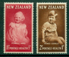 NEW ZEALAND 1952 Mi 319-20** Health – Princess Anne And Prince Charles [B839] - Koniklijke Families