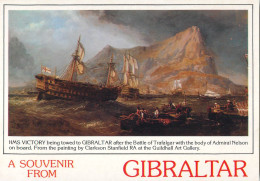 Navigation Sailing Vessels & Boats Themed Postcard Gibraltar Galleon HMS Victory - Veleros