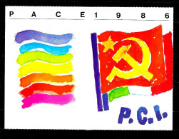 1986 Tessera PCI Partito Comunista Italiano Con Timbro E 2 Bollini - Bandiera Della Pace - Documentos Históricos