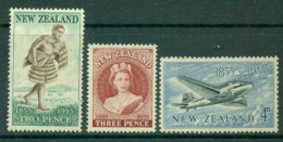 NEW ZEALAND 1955 Mi 348-50** 100th Anniversary Of New Zealand Stamps [B843] - Aviones