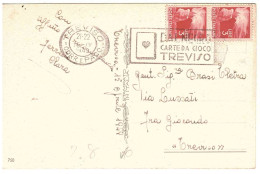 CARTOLINA BUONA PASQUA  ANNULLO TARGHETTA DAL NEGRO TREVISO - 1946-60: Poststempel