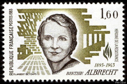 Timbre De 1983 - Héroïnes De La Résistance Berthie Albrecht 1893-1943 - Yvert & Tellier N° 2294 - Neufs