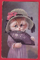 AB875 FANTAISIES CHATS CHATTE CAT HUMANISES ILLUSTRATEUR MARKE EGEMES SERIE 51 N°1 - Dressed Animals