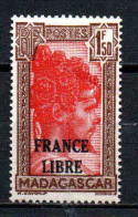 Madagascar  - 1942  -  Tb Antérieur Surch  " France Libre "  - N° 249   - Neufs * - MLH - Unused Stamps