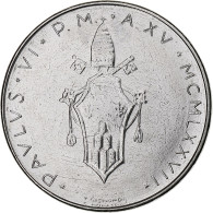 Vatican, Paul VI, 100 Lire, 1977 / Anno XV, Rome, Acier Inoxydable, SPL, KM:122 - Vaticano