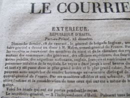 HAITI - PORT-AU-PRINCE 25 DECEMBRE 1826 - TOASTS PORTES A L'INDEPENDANCE D'HAITI. LE COURRIER FRANCAIS. - 1800 - 1849