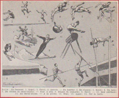 Saut. Sauts. Sport. Illustration Paul Ordner. Larousse 1948. - Historische Dokumente