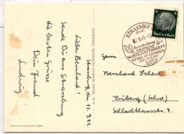 Deutsche Besetzung 2.WK Elsaß 4 Auf Postkarte Deutsche Wirtschaftskraft #BD109 - Ocupación 1938 – 45