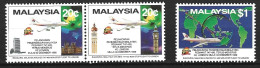 MALAISIE. N°432-4 De 1989. Vol Kuala-Lumpur - Londres. - Avions