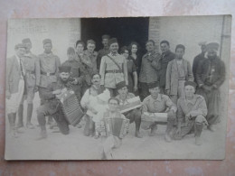 Carte Photo MAROC TAZA Groupe De Militaires Avec Accordéon - Other & Unclassified