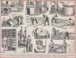 Savon. Fabrication. Illustration Louis Bombled. Larousse 1948. - Historische Dokumente