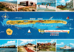 73653953 Juist Nordseebad Landkarte Nordseeinsel Badestrand Kurhaus Inselbahn St - Juist