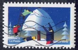 2022 Yt AA 2221 (o)  Mon Carnet De Timbres Féerique Pingouins Décorant Un Arbre - Gebruikt