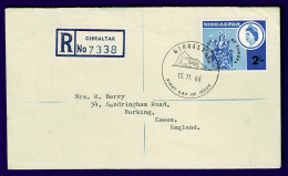 Ref 1648 - Gibraltar 1966 2/= Registered FDC To Barking UK - Gibilterra