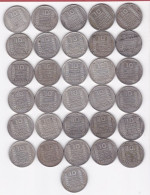 31 Pièces De Monnaie En Argent,  10 Francs Turin En Argent. 1929 à 1938, Voir Descriptif - 10 Francs