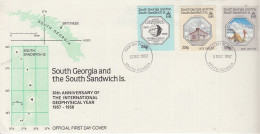 South Georgia 1987 IGY / Int. Geophysical Year 3v FDC(GS211) - Géorgie Du Sud