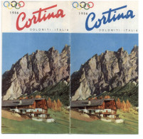 OLYMPIA 1956 CORTINA , Grosse Faltkarte Mit Zahlreichen Photos - Juegos Olímpicos