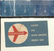 SWISSAIR DESTINATIONS EUROPE USA SOUTH AFRICA MIDDLE EAST ( AIRLINES ) - OLD VINTAGE SMALL  MATCHBOX LABEL - Scatole Di Fiammiferi - Etichette