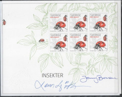 Lars Sjööblom. Sweden 2006. Insects. Michel 2626 KLB. MNH. Signed. - Blocs-feuillets