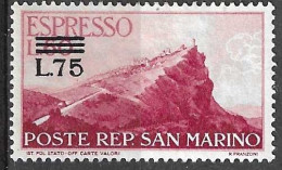 SAN MARINO - 1957 - ESPRESSO - CENT 75/60 - NUOVO MH* (YVERT EX 23 - MICHEL 584 - SS EX23) - Express Letter Stamps