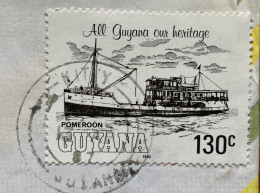 NAVIGAZIONE - PIROSCAFO FLUVIALE  - GUYANA - 130 C.  Su  BUSTA AIR MAIL PER LA  GERMANIA - Kostums