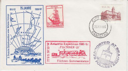 South Africa Antarktis Expedition 1986/87 Filchner III Label Deutsche Ant. Expo Ca Cape Town 26.12.1986 (GS213) - Antarctische Expedities