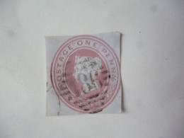 GREAT BRITAIN-POSTAL HISTORY QV EMBOSS CUT OUT WITH NUMBERED CANCELLATION - Marcofilia