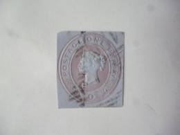 GREAT BRITAIN-POSTAL HISTORY QV EMBOSS CUT OUT WITH NUMBERED CANCELLATION - Postmark Collection