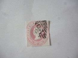 GREAT BRITAIN-POSTAL HISTORY QV EMBOSS CUT OUT WITH NUMBERED CANCELLATION - Marcofilia