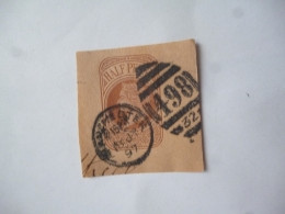 GREAT BRITAIN-POSTAL HISTORY QV NEWS PAPER STAMP CUT OUT WITH NUMBERED CANCELLATION - Marcofilie